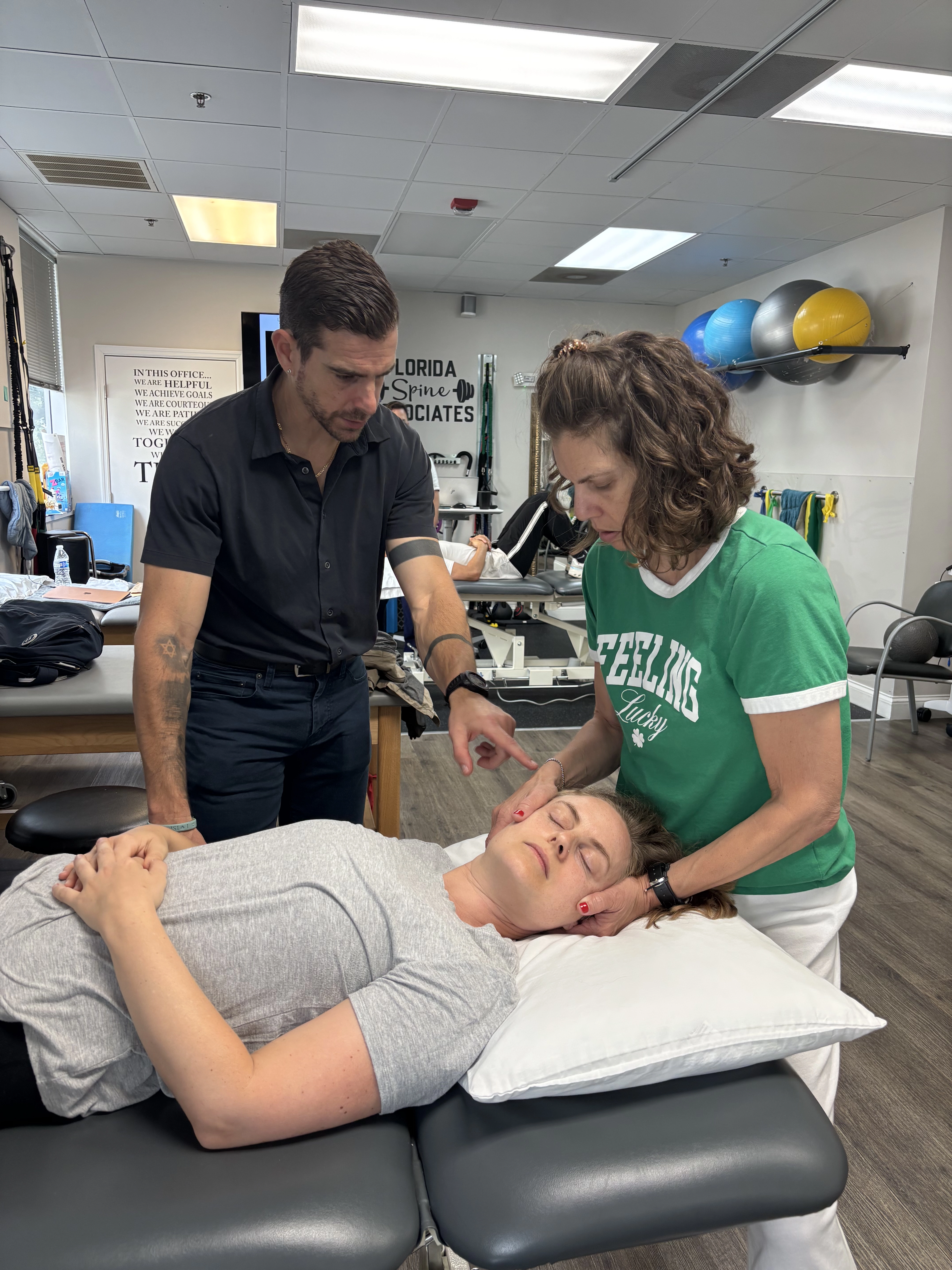 Dr. Fiksel performing precise manual therapy